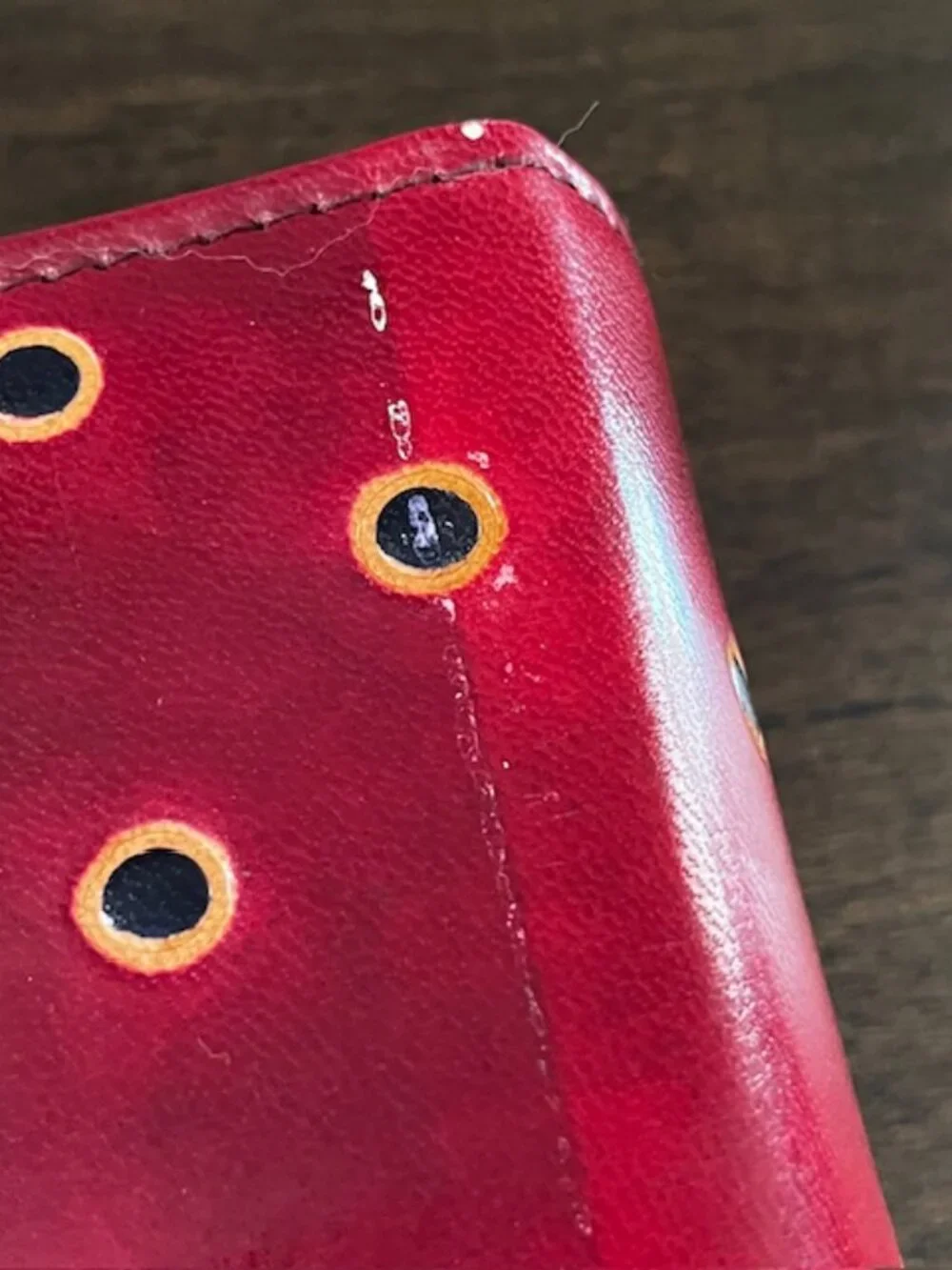 Tooled Leather Cover Photo Album Cats Polka Dots